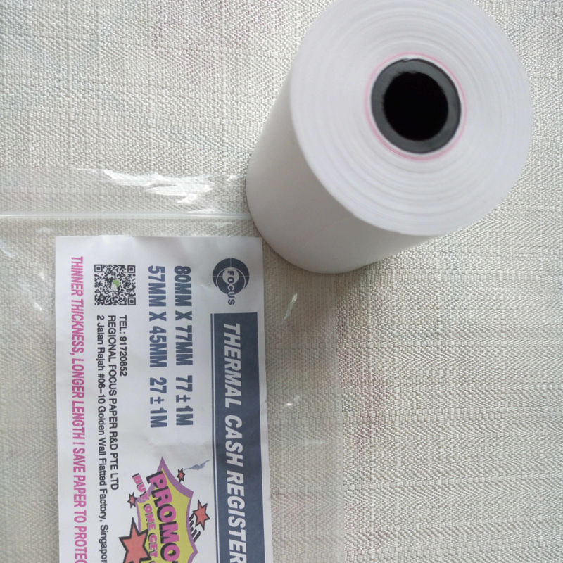 China Supplier Excellent Quality Black Image 55GSM 2 1 4 X50 Thermal Paper Roll For Supermarket/ Bank/ POS/ ATM Machine