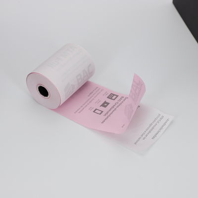 FSC Virgin Wood Pulp Carbonless Paper Roll For POS Roll / Print หนังม้วนที่ไม่มีคาร์บอน สําหรับการพิมพ์